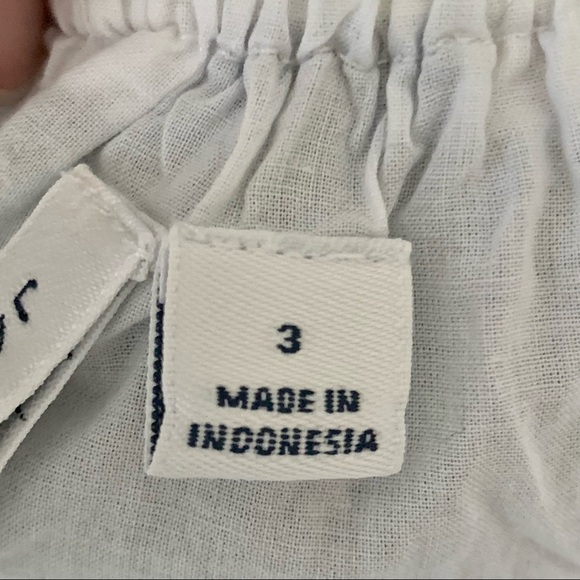 JANIE AND JACK Off-The-Shoulder Gingham Dress 100% Cotton Navy Blue & White Sz 3 - Picture 3 of 16